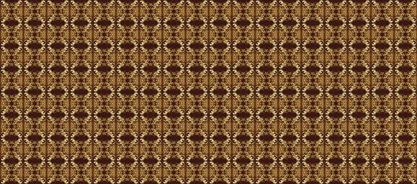 Damask altın soyut çiçek deseni kahverengi, bej ve nötr renklerde. Raster illüstrasyonu. Süsleme.