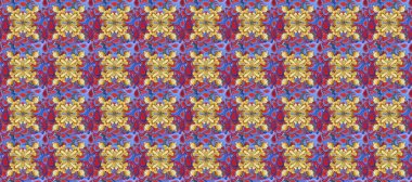 Çiçeklerle suluboya desenli çiçek deseni. Kırmızı, sarı ve mavi renkli güzel tekstil..