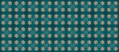 Damask kusursuz yinelenen arkaplan. Barok tarzında altın çiçekli süs. Doku arka planında altın duvar kâğıdı. Mavi, yeşil ve gri renklerde altın element.