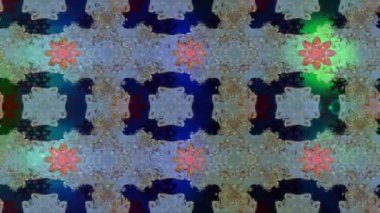 Renkli unsurlarla hareketli arka plan görüntüleri. Çiçekler. Eski model. Bayrak tarzı. Video kaydı. Şablon. Döngü. Kusursuz..