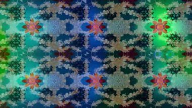 Renkli unsurlarla hareketli arka plan görüntüleri. Çiçekler. Eski model. Bayrak tarzı. Video kaydı. Şablon. Döngü. Kusursuz..