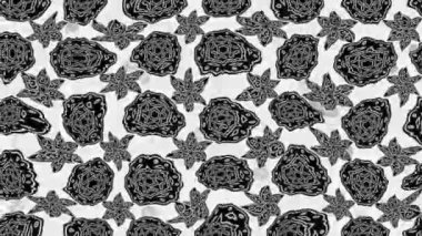 Renkli unsurlarla hareketli arka plan görüntüleri. Çiçekler. Eski model. Bayrak tarzı. Video kaydı. Şablon. Döngü. Kusursuz..