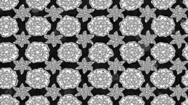 Renkli unsurlarla hareketli arka plan görüntüleri. Çiçekler. Eski model. Bayrak tarzı. Video kaydı. Şablon. Döngü. Kusursuz..