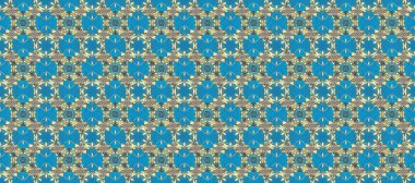 Mavi, bej ve altın elementli nötr renklerde pürüzsüz desen. Şam tasarım için kusursuz desen.