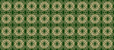 Noel, kar tanesi, yeni yıl 2019. Altın elementlerle bej, yeşil ve mavi renklerde kusursuz klasik desen.