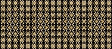Altından elementlerle bej, siyah ve kahverengi renklerde altın desen. Tekrarlayan elementlerle soyut arkaplan oluşturun. Damask klasik beyaz ve altın desenli.