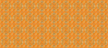 Tekrarlayan elementlerle soyut arkaplan oluşturun. Kusursuz damaske klasik altın desen. Turuncu, kahverengi ve beyaz renklerde altın sarısı desenler. Raster illüstrasyonu.