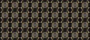 Raster illüstrasyonu. Kusursuz soyut bir arkaplan. Oriental raster klasik siyah, kahverengi ve gri ve altın desenli.