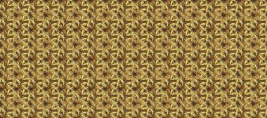 Geleneksel oryantasyon süsü. Klasik klasik klasik arka plan. Kahverengi, sarı ve bej renklerde altın desenli altın elementler. Kusursuz klasik raster altın desenli.