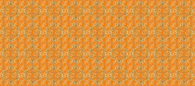 Tekrarlayan elementlerle soyut arkaplan oluşturun. Kusursuz damaske klasik altın desen. Turuncu, kahverengi ve beyaz renklerde altın sarısı desenler. Raster illüstrasyonu.