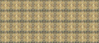 Kahverengi, bej ve nötr renkler üzerinde klasik oryantal desen. Damask pürüzsüz süsü. Geleneksel raster ve altın desen.