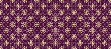 Kahverengi, mor ve bej renklerdeki altın desenli altın elementler. Geleneksel klasik altın desen. Barok tarzında kusursuz bir doğulu süsü. Raster doğulu süsü.