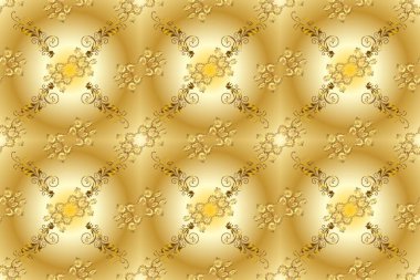 Paisleys zarif çiçek desenli arkaplan duvar kâğıdı çizimi klasik stil, güzel, modern, üç boyutlu sanat eseri altın ve nötr, bej ve sarı desenli çiçek yaprakları, süsler.