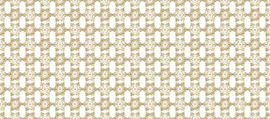Raster. Bej rengi kusursuz, altın elementlerle beyaz renkler. Hassas altın deseni açın. Parlak dantel, çiçekler, şal deseni. Kusursuz altın desenli bukleler. Doğu tarzı arabesk.