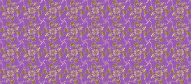 Raster illüstrasyonu. Menekşe, nötr ve bej renklerinde altın rengi ve altın elementler. Kusursuz damaske klasik altın desen. Tekrarlayan ögelerle soyut arkaplan Raster.