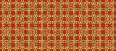 Duvar kâğıdı barok, İspanyol kumaşı. Turuncu ve kahverengi renklerde grafiksel, modern, pürüzsüz desen. Kusursuz raster arka plan. Kusursuz çiçek deseni.