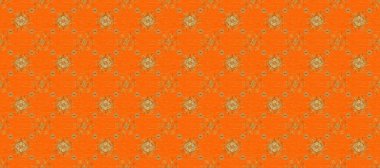 Turuncu ve bej renklerde altın element. Damask arkaplanı tekerrür ediyor. Barok tarzında altın çiçek süsü. Antika altın tekrarlanabilir duvar kağıdı.