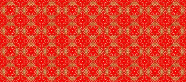 Bej, kırmızı ve turuncu renklerde, altın elementli, pürüzsüz desenler. Şam tasarım için kusursuz desen.