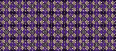 Çiçek süsü kumaş deseni, cam, çiçek desenli metal menekşe, kahverengi ve gri renkte altın elementler. Klasik raster altın pürüzsüz desen.