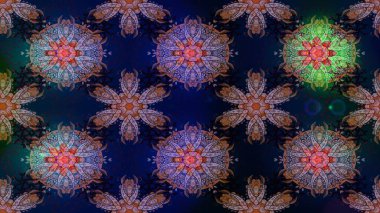 Mavi, siyah ve kahverengi renkli şirin çiçek desenleri. Raster Modaya uygun kumaş deseni. Renkli Bahar Temalı Kusursuz Arkaplan. Düz Çiçek Elementleri Tasarımı.