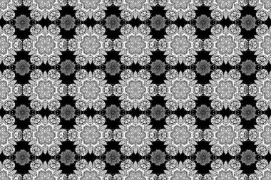 Kusursuz altın desenli bukleler. Doğu tarzı arabesk tarzında altın elementler. Siyah, gri ve beyaz renklerde kusursuz desen. Raster altın pürüzsüz desen.