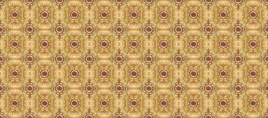 Kusursuz klasik altın desen. Bej, kahverengi ve altın elementli nötr renklerde altın desen. Raster geleneksel oryantasyon süsü.