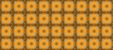 Tekrarlayan elementlerle kusursuz soyut arkaplan. Turuncu, sarı, kahverengi ve altın desenli. Zarif raster klasik desen.