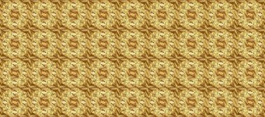 Klasik klasik klasik arka plan. Geleneksel oryantasyon süsü. Kusursuz klasik raster altın desenli. Sarı, kahverengi ve bej renklerde altın elementlerle kusursuz desen.