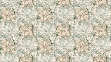 Çizim çiçek deseni duvar kağıdı, web sitesi arka planı, ambalaj kağıdı, davetiye, broşür, afiş veya web sitesi için kullanılabilir. El çizimi Raster çizimi. Parlak elementlerin.