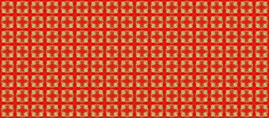 Duvar kâğıdı barok, İspanyol kumaşı. Çiçek deseni. Kusursuz raster arka plan. Bej, kırmızı ve turuncu renklerde altın elementler. Şekil grafik deseni.