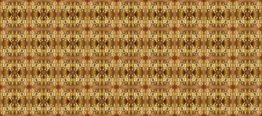 Kahverengi, bej ve sarı renklerdeki altın desenli altın elementler. Süslü dekorasyon. Raster klasik barok çiçeksiz altın desenli. Lüks, kraliyet ve Viktorya dönemi konsepti.