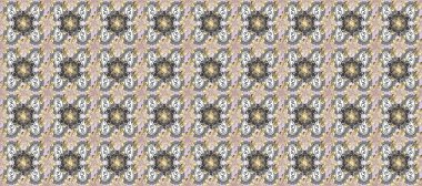 El yapımı dekoratif çerçeve, albüm kapağı, tebrik kartı, klasik Art deco tarzı. Altın karalama fantezi yapraklarından Raster soyut çiçek çelengi ve gri, nötr ve bej renkli bir çiçek.