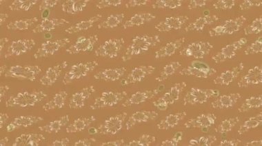 Renkli unsurlarla hareketli arka plan görüntüleri. Çiçekler. Eski model. Bayrak tarzı. Video kaydı. Şablon. Döngü. Kusursuz..