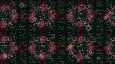 Renkli unsurlarla hareketli arka plan görüntüleri. Çiçekler. Eski model. Bayrak tarzı. Video kaydı. Şablon. Döngü. Kusursuz..