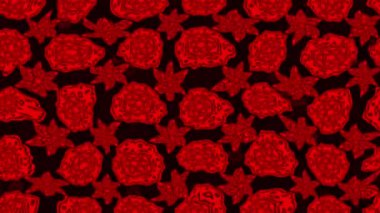 Renkli unsurlarla hareketli arka plan görüntüleri. Çiçekler. Eski model. Bayrak tarzı. Video kaydı. Şablon. Döngü. Kusursuz..