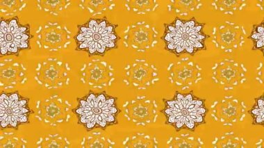 Renkli unsurlarla hareketli arka plan görüntüleri. Çiçekler. Eski model. Bayrak tarzı. Video kaydı. Şablon. Döngü. Kusursuz..