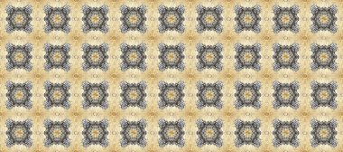 Paisleys zarif çiçek desenli arkaplan duvar kâğıdı çizimi. Klasik stil, güzel, üç boyutlu sanat eseri, altın ve bej rengi, gri ve nötr desenli çiçek yaprakları, süsler..