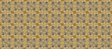Raster illüstrasyonu. Kusursuz soyut bir arkaplan. Oriental raster klasik bej, nötr, kahverengi ve altın desenli.