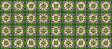 Tekrarlayan elementlerle soyut arkaplan oluşturun. Kusursuz damaske klasik altın desen. Raster illüstrasyonu. Yeşil, gri ve bej renklerdeki altın pürüzsüz desen altın elementlerle.