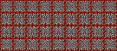 Altın desenli gri, kırmızı ve kahverengi renkler ve altın elementler. Kusursuz altın desen. Raster doğulu süsü.