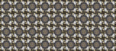 Kusursuz klasik raster altın desenli. Raster illüstrasyonu. Geleneksel oryantasyon süsü. Klasik klasik klasik arka plan. Gri, kahverengi ve bej renklerde altın elementlerle kusursuz desen.