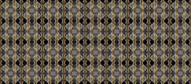 Raster oryantal süs. Gri, kahverengi ve siyah renklerde altın elementlerle kusursuz desen. Kusursuz altın desen.