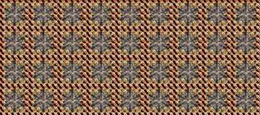 Kusursuz altın desen. Raster oryantal süs. Kahverengi, gri ve bej renklerde altın elementlerle.