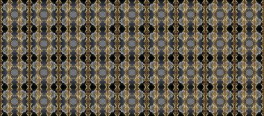 Raster oryantal süs. Gri, kahverengi ve siyah renklerde altın elementlerle kusursuz desen. Kusursuz altın desen.