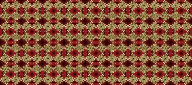 Altın element kahverengi, kırmızı ve sarı renklerde. Doku arka planında altın duvar kâğıdı. Barok tarzında altın çiçekli süs. Damask kusursuz yinelenen arkaplan.