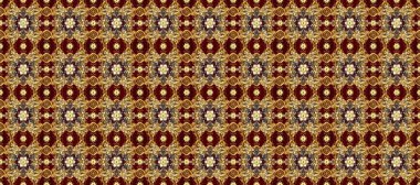 Damask kusursuz yinelenen arkaplan. Barok tarzında altın çiçekli süs. Kahverengi, bej ve kırmızı renklerde altın element. Doku arkaplanı üzerine altın duvar kağıdı.
