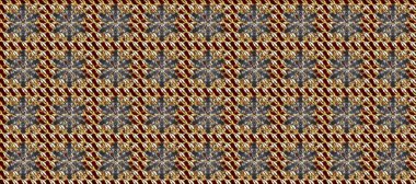 Kusursuz altın desen. Raster oryantal süs. Kahverengi, gri ve bej renklerde altın elementlerle.