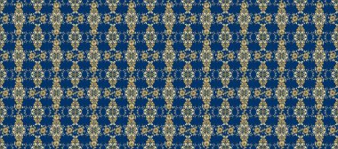 Çiçek desenli altın metal. Raster altın çiçek süsü brokar kumaş ve cam desenli. Altın elementli bej ve mavi renkler. Kusursuz altın desen.