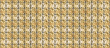 Kına dövmeli süs çiçekleri, altın çıkartmalar, mehndi ve yoga tasarımı, kartlar ve parmak izleri. Bej, nötr ve kahverengi renkte desen. Raster altın mehndi kusursuz desen.