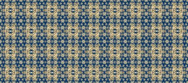 Tarafsız, mavi ve bej renklerde desen. Kına dövmeli süs çiçekleri, altın çıkartmalar, mehndi ve yoga tasarımı, kartlar ve parmak izleri. Raster altın mehndi kusursuz desen.